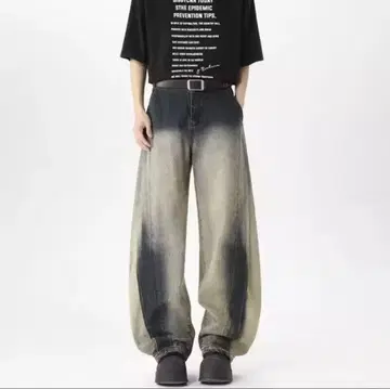 그라데이션 데님 와이드 레그 팬츠 프리 사이즈