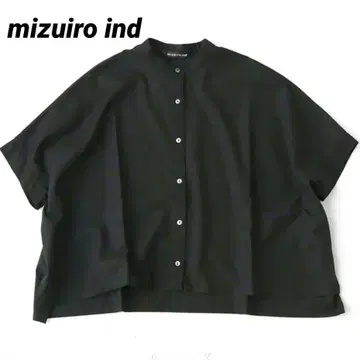 mizuiro ind 미즈이로 인드 스탠드 카라 와이드 셔츠 반팔
