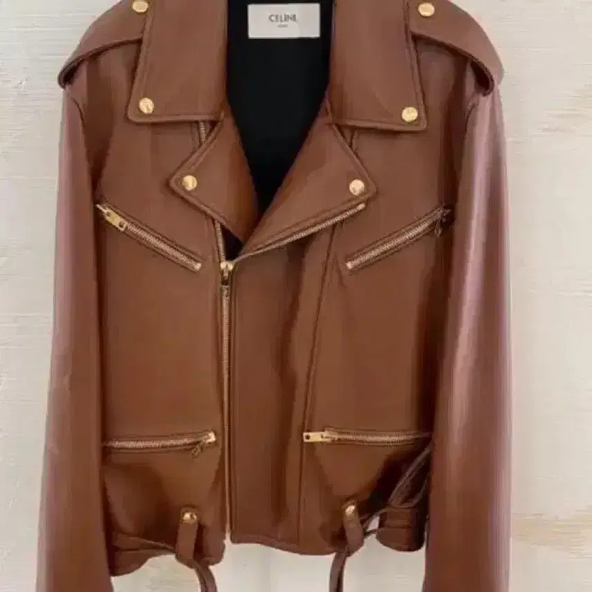 셀린느 CELINE 셀린 오버핏 램스킨 가죽 라이더 자켓 새상품 사진 1