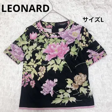LEONARD 레오나르 코튼 블랙 검정 꽃무늬 플라워 사이즈 L
