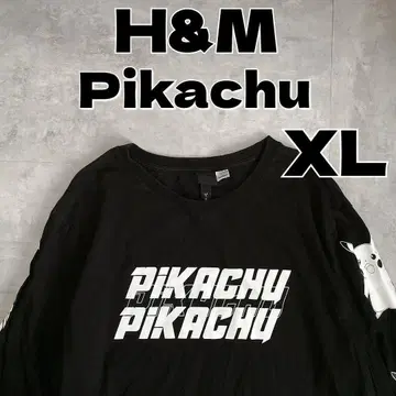 H&M 포켓몬 피카츄 프린트 긴팔 티셔츠 XL 콜라보 덕질