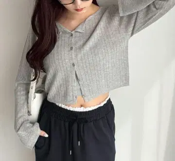 NICE CLAUP 시어 벨 슬리브 가디건