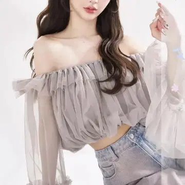 다리치 Darich 오프숄더 튤 볼륨 상의