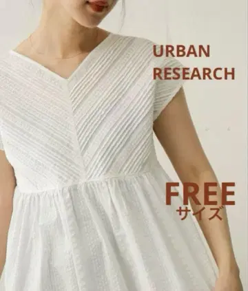 URBANRESEARCH 턱 레이스 프렌치 블라우스 FREE 화이트