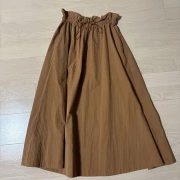 브라운 플레어 롱 스커트