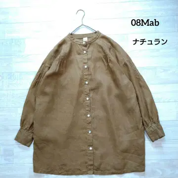 08Mab 08맵 린넨 핀턱 튜닉 블라우스 F 나츄란