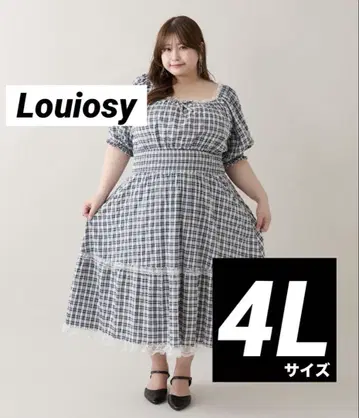 Louiosy 루오시 레이스 티어드 퍼프 슬리브 원피스 빅 사이즈 4L