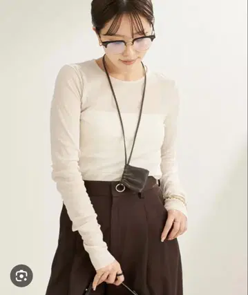 Mesh Sheer 롱 T 프리 베이지