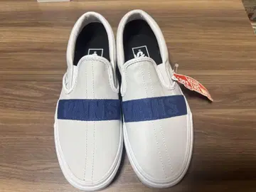 VANS 슬립온 화이트/네이비 6.5