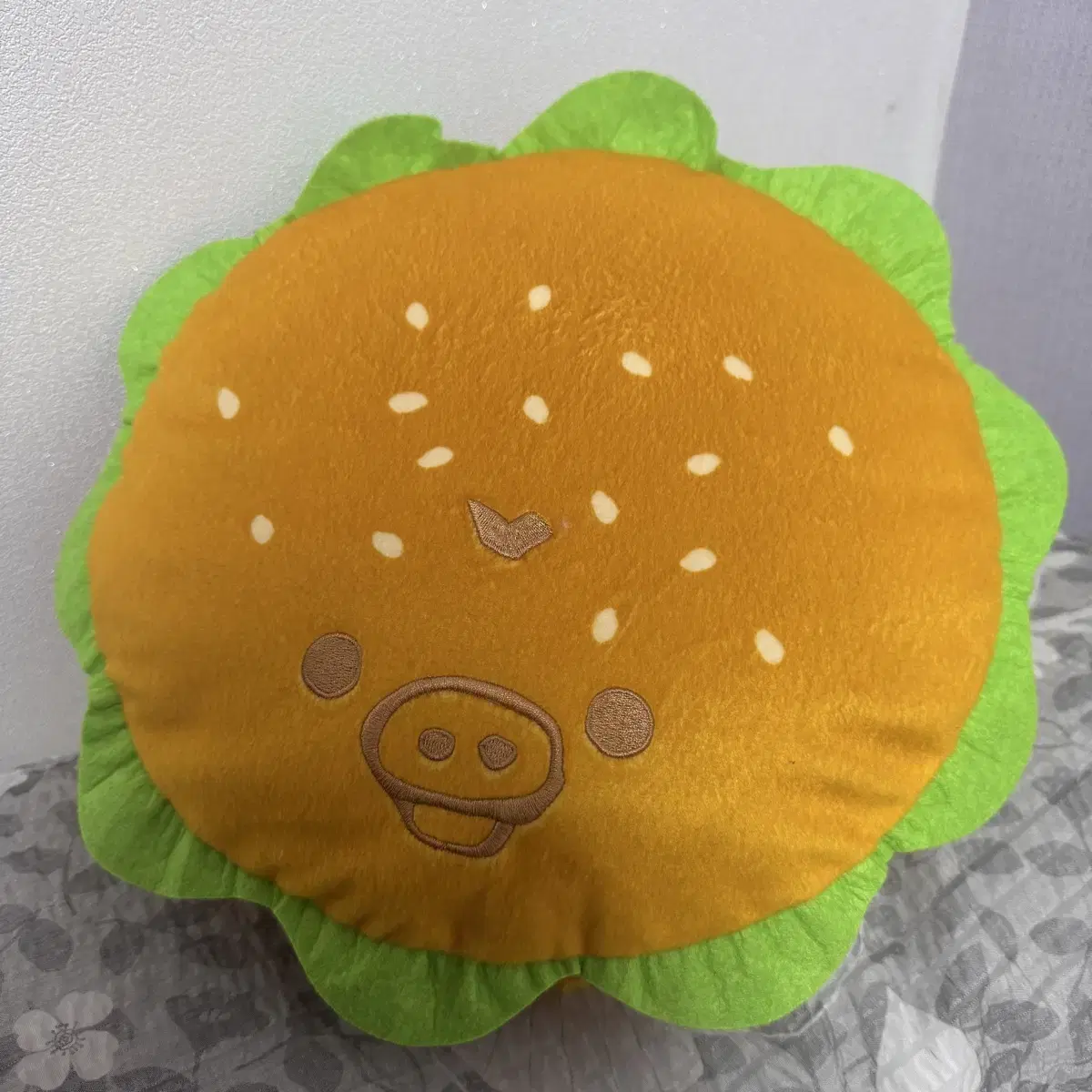 Kiiroitori San-X Hamburger Cushion Doll Plush New