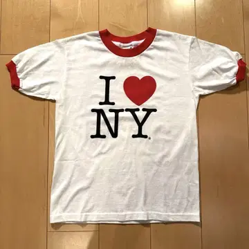 I love NY 링거 티셔츠 피치 티셔츠