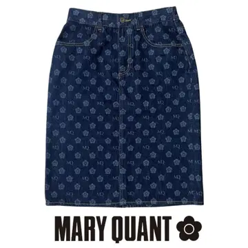 MARYQUANT 마리콴트 모노그램 데님 스커트 타이트 M