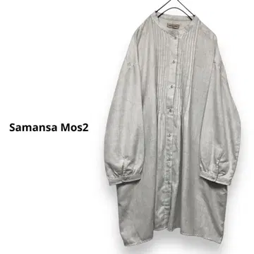 정가 6,600엔 Samansa Mos2 핀턱 프론트 오픈 튜닉