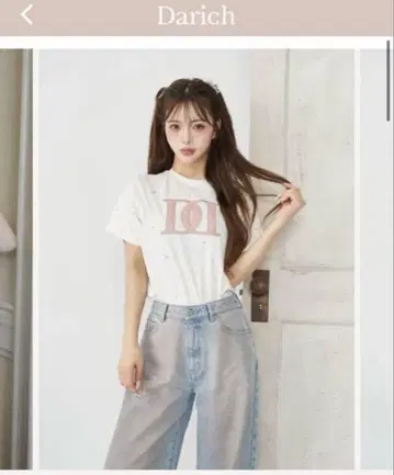 darich 다리치 퀼팅 아플리케 비쥬 티셔츠