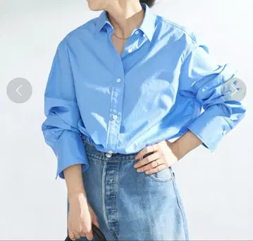 plage [GIRL] I LINE 셔츠 Plage 블루 사이즈 38