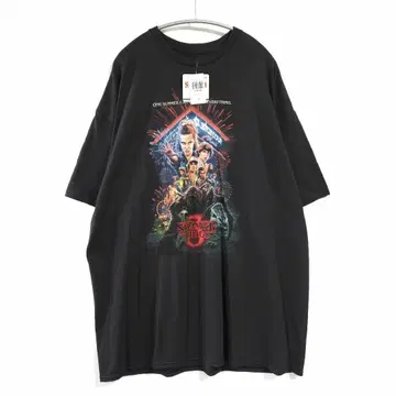 공식 2XL 사이즈 기묘한 이야기 티셔츠 블랙