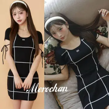 Darich 백 오픈 스티치 니트 미니 원피스 프리
