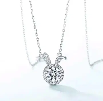 1.0ct 모이사나이트 토끼 목걸이