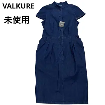 미사용 VALKURE 발쿠레 데님 프렌치 슬리브 스트레치 원피스