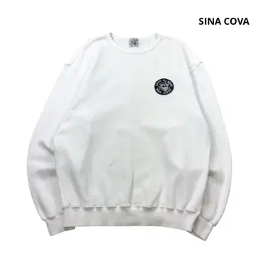 SINA COVA 얇은 소재의 맨투맨 써멀 원단 와펜 시나코바 화이트 M