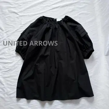 세탁 가능 UNITED ARROWS 턱 볼륨 슬리브 블라우스 애로우즈