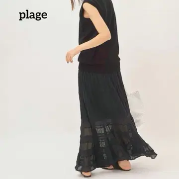 plage 플라주 크레이프 티어드 롱 스커트 M 사이즈