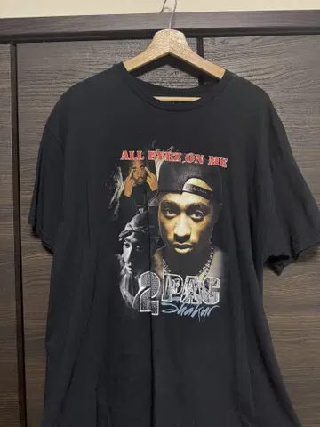 2Pac 그래픽 티셔츠 XL 블랙
