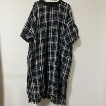 harvesty 블록 체크 린넨 원피스 하베스티