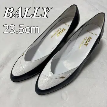 BALLY 펌프스 23.5 스위스산 발리 화이트 네이비 네이비