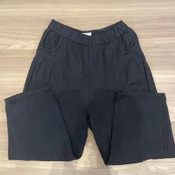 블랙 코튼 치노 팬츠 시삼코보