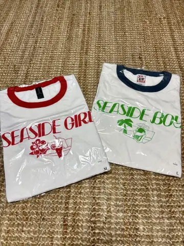 SEASIDE GIRL & BOY 링거 티셔츠 세트 뉴 아타미