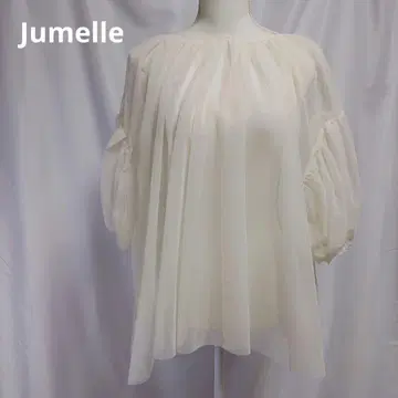 Jumelle tulle gather BL 쉬폰 화이트 오분 소매