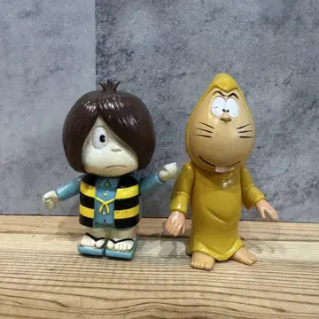 귀타로 쥐 소년 소프트 비닐 피규어 빈티지 2개 세트 1985년