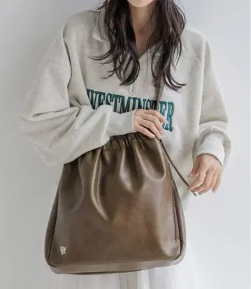 로리즈팜 개더 숄더백 브라운
