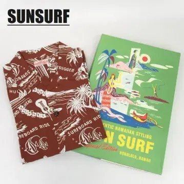 선서프 SUNSURF 알로하 셔츠 M 사이즈 SS31812 브라운