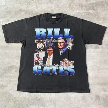 새상품 빌 게이츠 티셔츠 랩 티 RAP TEE XL 블랙