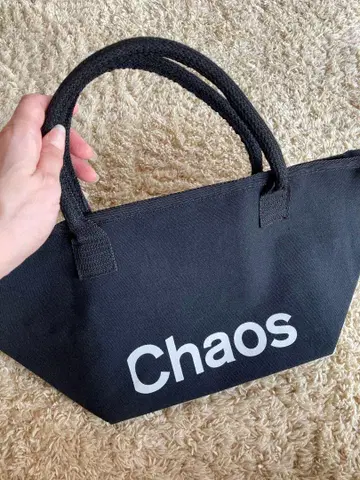 chaos 카오스 토트백 블랙 바스켓형 캠퍼스 원단 무지