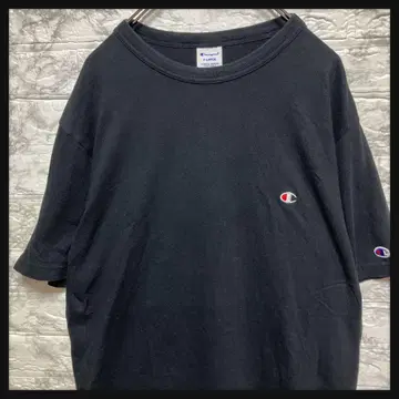 챔피온 인기 사이즈 XL 티셔츠 블랙 자수 로고 면 소매 자수 심플