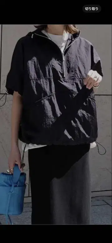 네이비 나일론 풀오버 반팔