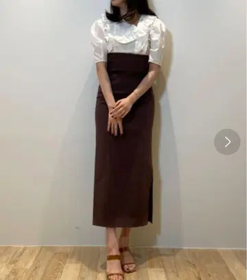 snidel 스나이델 브라운 타이트 스커트 스커트 롱 슬릿