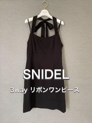 배송비 포함 SNIDEL 스나이델 3way 백 리본 원피스 블랙 M