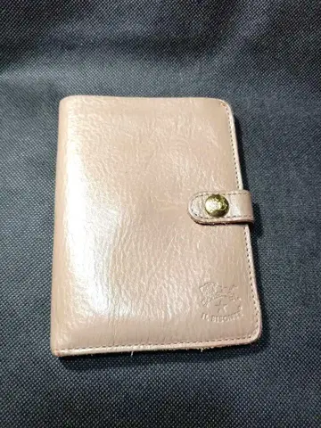 일비종떼 가죽 접이식 지갑 베이지