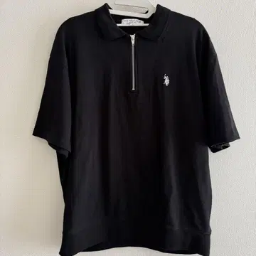 POLO 블랙 폴로 셔츠 반팔 지퍼