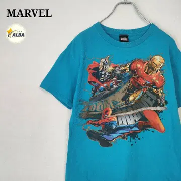 MARVEL 마블 티셔츠 90년대 빈티지 US 구제 의류 파랑 블루 레어