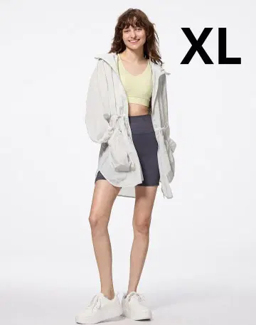 지유 UV 차단 시어 포켓 후드티 GA+E 지유 새상품 미사용 XL