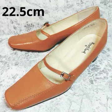 마가렛호웰 펌프스 와이드 힐 22.5cm 브라운 스퀘어토