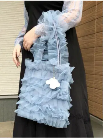 약 W30xH32cm 시나모롤 튤 토트백
