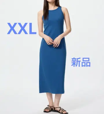 유니클로 리브 브라 원피스 2XL 블루