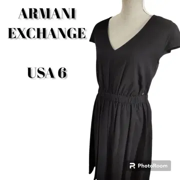 ARMANI EXCHANGE 무릎 기장 원피스 샤기 프렌치 슬리브