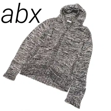 abx 후드 부착 니트 가디건 M 사이즈 캐주얼 전면 버튼